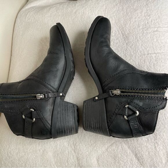 Teva Foxy Boots Leather Side Zip Ankle Booties Goth Emo Waterproof Black 8.5 - Picture 13 of 15